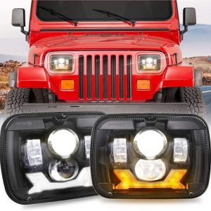 1987-1995 Jeep YJ Led svetlomety 5x7 Svetlomety projektora Jeep Wrangler Square Svetlomety