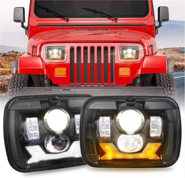 1987-1995 Jeep YJ Led svetlomety 5x7 Svetlomety projektora Jeep Wrangler Square Svetlomety