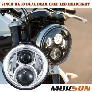 7-palcový okrúhly svetlomet s vysokým lúčom svetla pre Jeep JK Offroad / Harley motocyklový svetlomet 7 '' okrúhly svetlomet