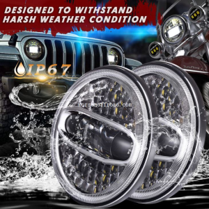 7 "LED svetlomet s konverznou halou pre Harley a pre Jeep Wrangler JK