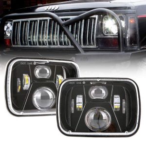 5x7 palcový LED obdĺžnikový svetlomet 60 W s lúčom Hi / Lo pre Jeep YJ XJ MJ a pre terénne vozidlá