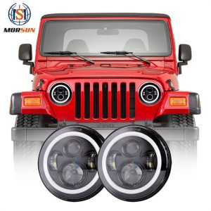 DOT 7 Led svetlomet Halo pre príslušenstvo Jeep Wrangler TJ Príslušenstvo pre LED projektor do auta pre Jeep TJ 1997-2006 JK CJ7 LJ