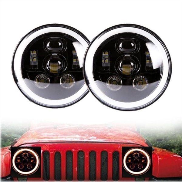 Morsun čierny chróm 58W okrúhly LED svetlomet pre 07-17 Jeep Wrangler Unlimited JK 4 dvere