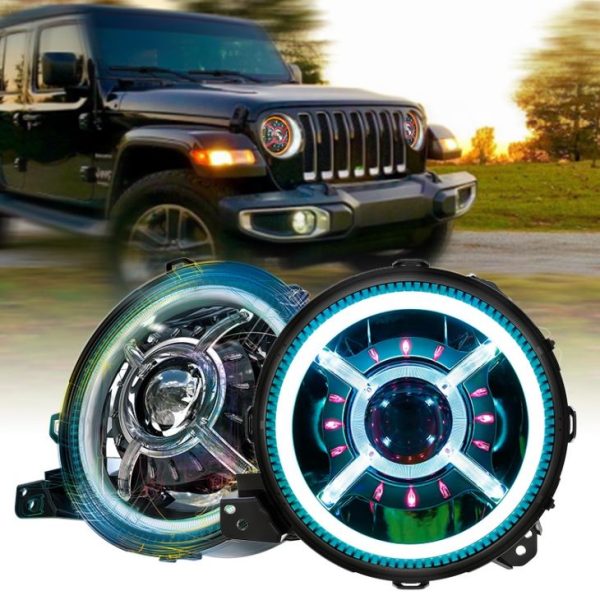 9 palcov okrúhly Jeep JL 2018 RGB prsteň Jeep Wrangler