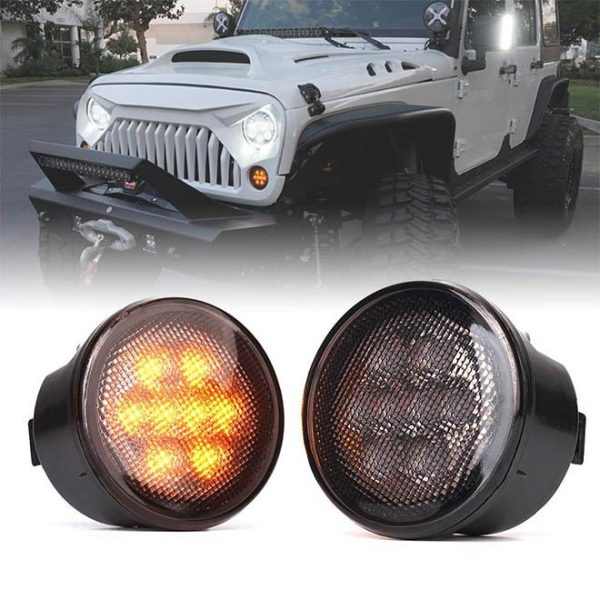 Morsun Car Lighting System LED predný gril Turn Signal pre 2007-2016 Wrangler Jk Tj