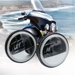 Morsun LED diaľkové hmlové svetlá pre hmlové svetlo Harley-Davidson s Angel Eyes DRL