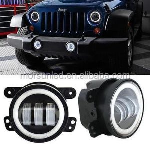 Morsun okrúhle LED hmlové svetlo pre Jeep Wrangler JK JKU TJ LJ 4-palcové svetlo s halo DRL