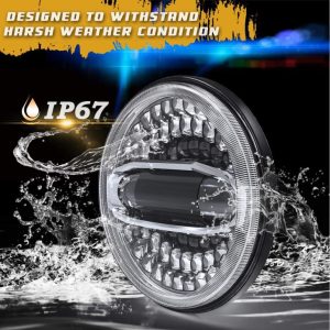 Nový najjasnejší 7-palcový LED svetlomet pre Jeep Jk Jl 108W 6500LM motocyklový LED svetlomet pre Harleys-Davidson