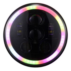 Nová funkcia Viacfarebné 7-palcové RGB LED svetlomety so žltým smerovým svetlom pre Jeep JK