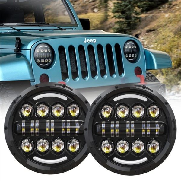 Uzavreté svetlomety 7 palcov pre 07-17 Jeep Wrangler Hi-Lo Beam H4 12V 24V svetlomet s halo